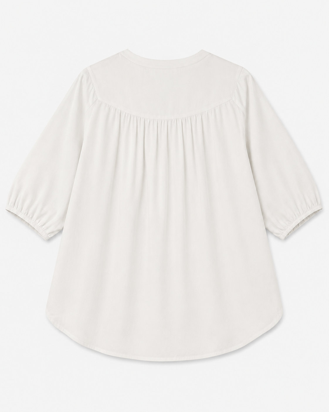 Gathered Chevron-Yoke Blouse