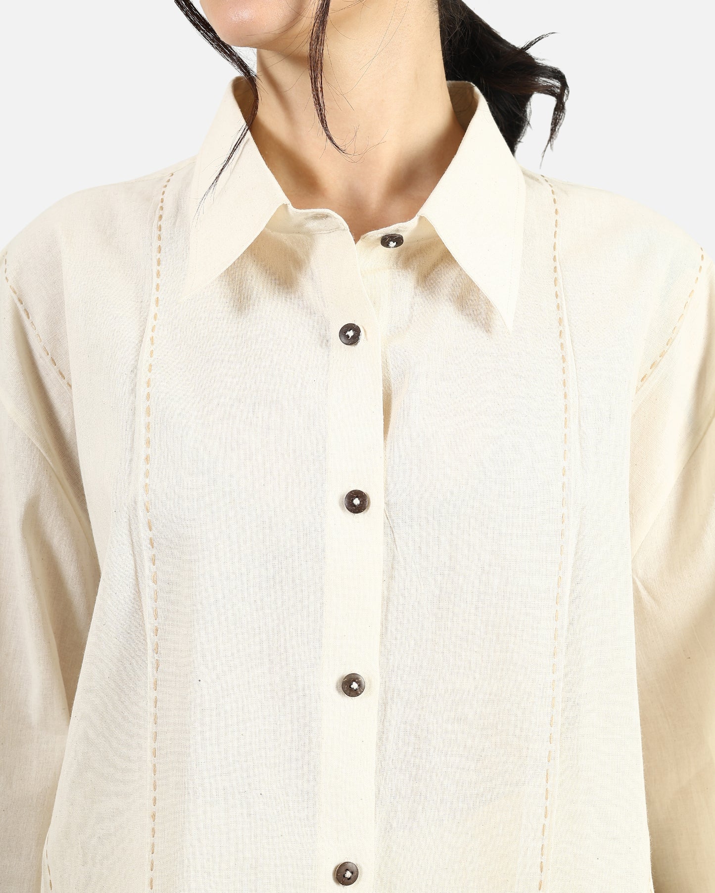 Oversized Pintucked Tunic