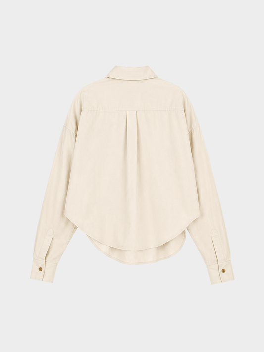 Ivory drift Crop Shirt