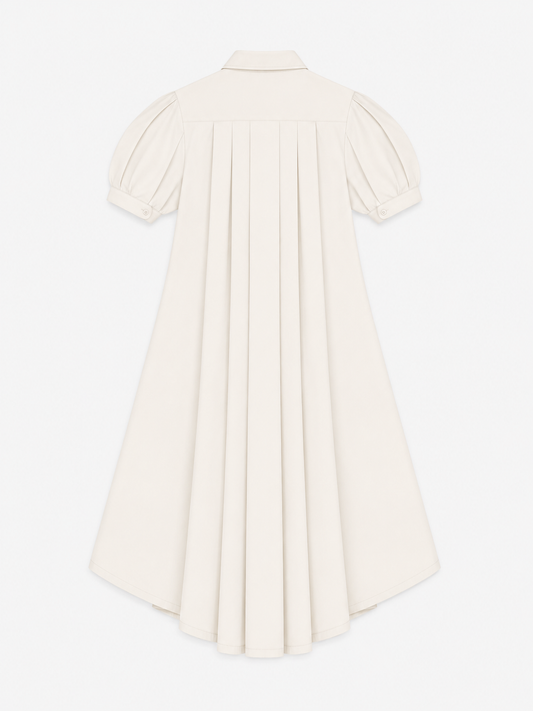 Pleated Arc Shirt Dress