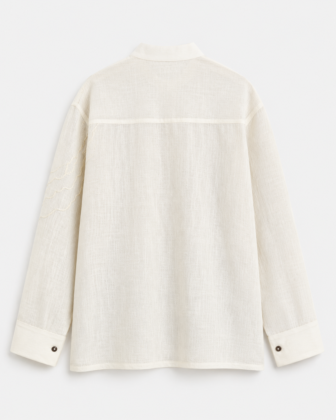 Diagonal Placket Pullover Linen Shirt