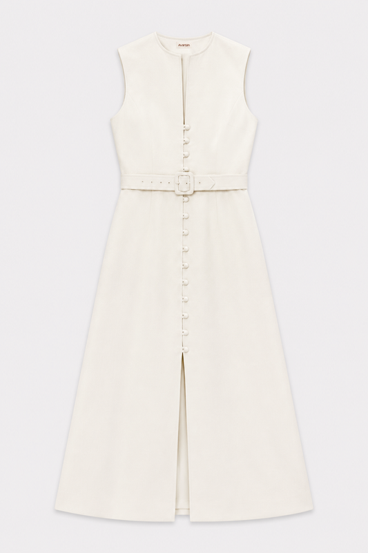 Belted Column Dress