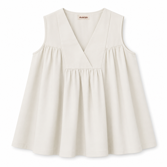 Gathered V-Yoke Top