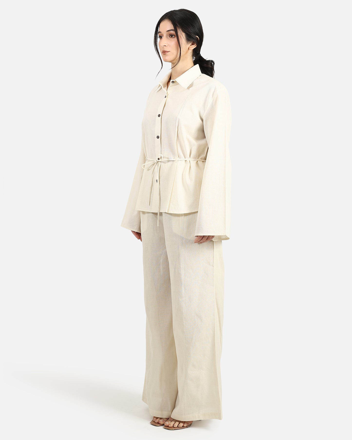 Flare Sleeve Cotton Shirt