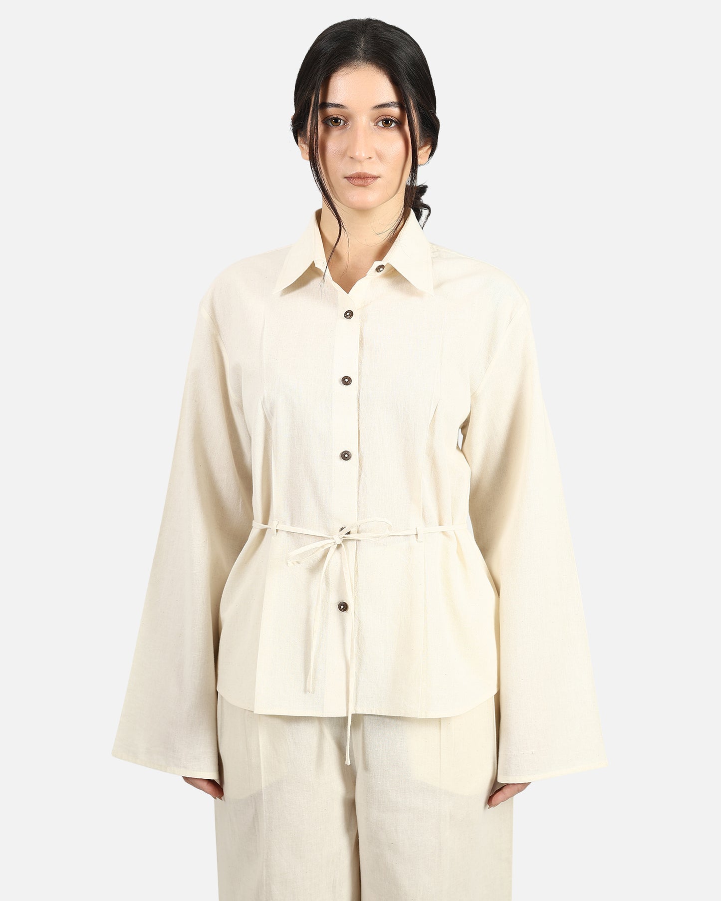 Flare Sleeve Cotton Shirt