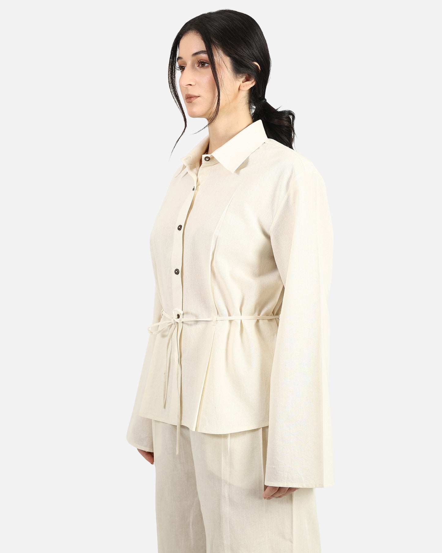 Flare Sleeve Cotton Shirt