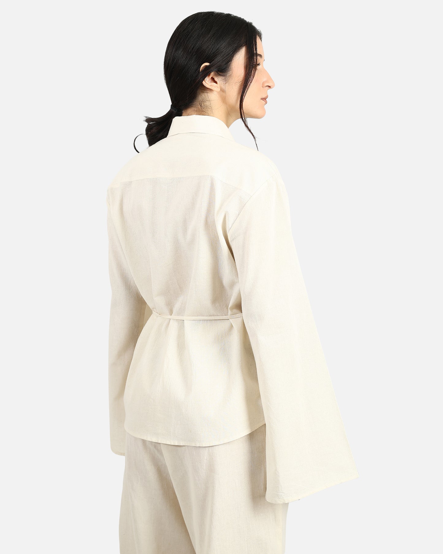 Flare Sleeve Cotton Shirt