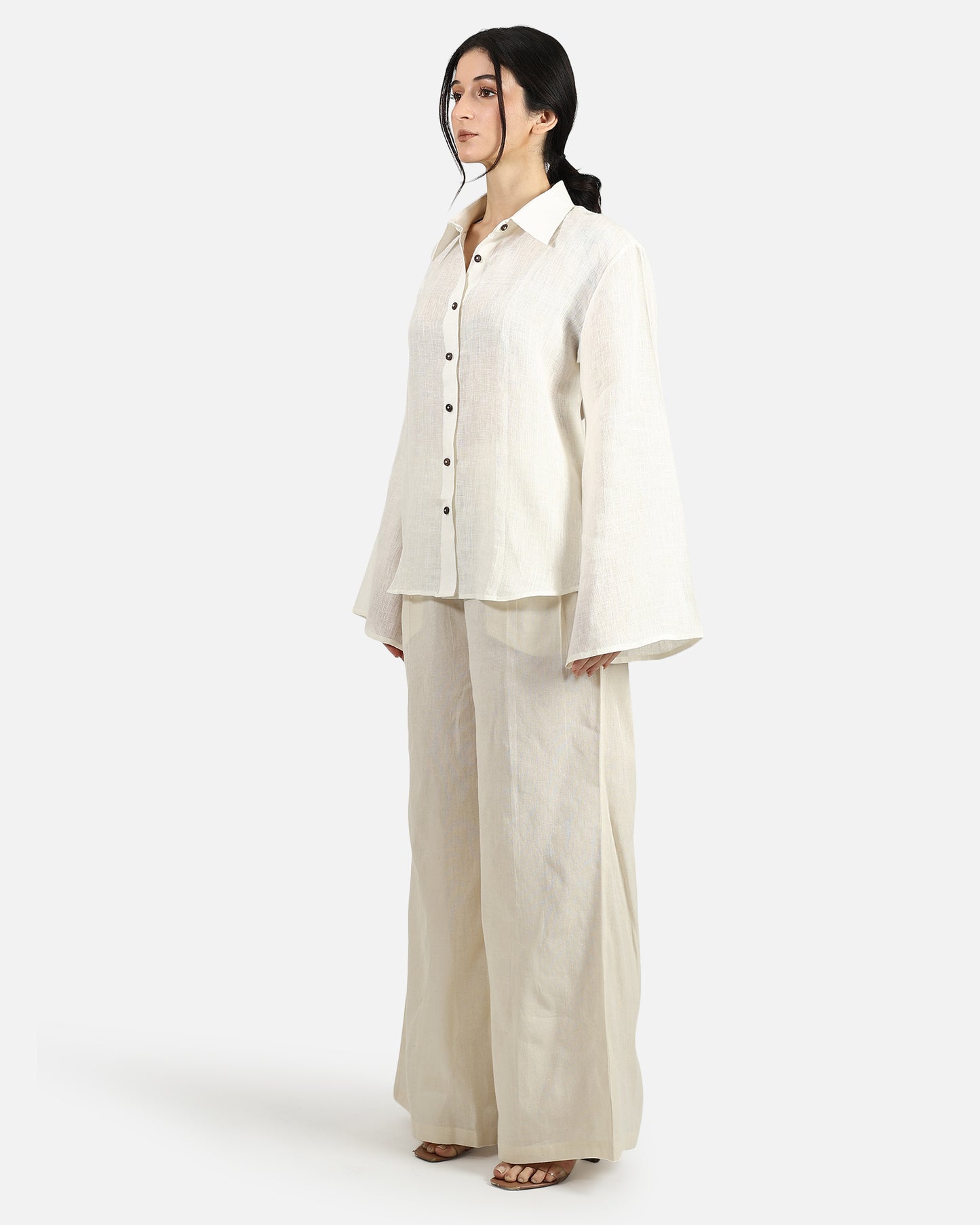Flare Sleeve Linen Shirt