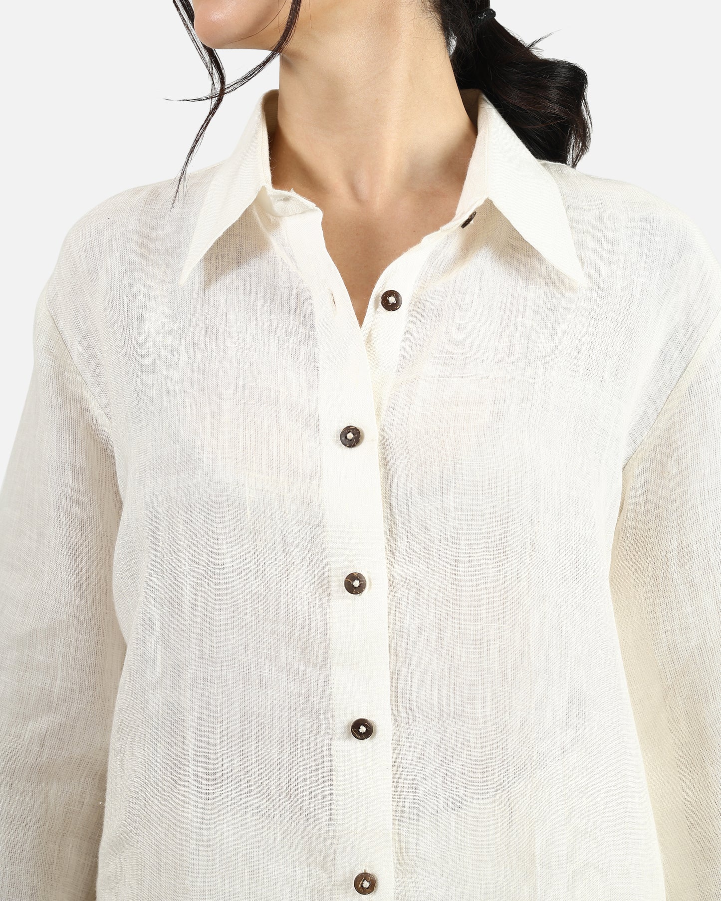 Flare Sleeve Linen Shirt