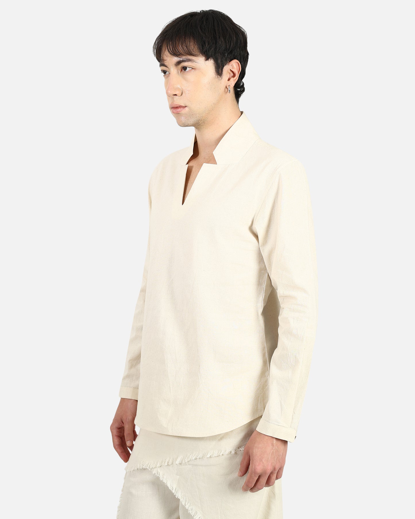 V-notch Collar Pullover Shirt