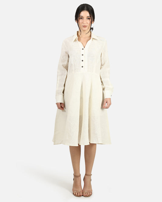 Flared Linen Dress
