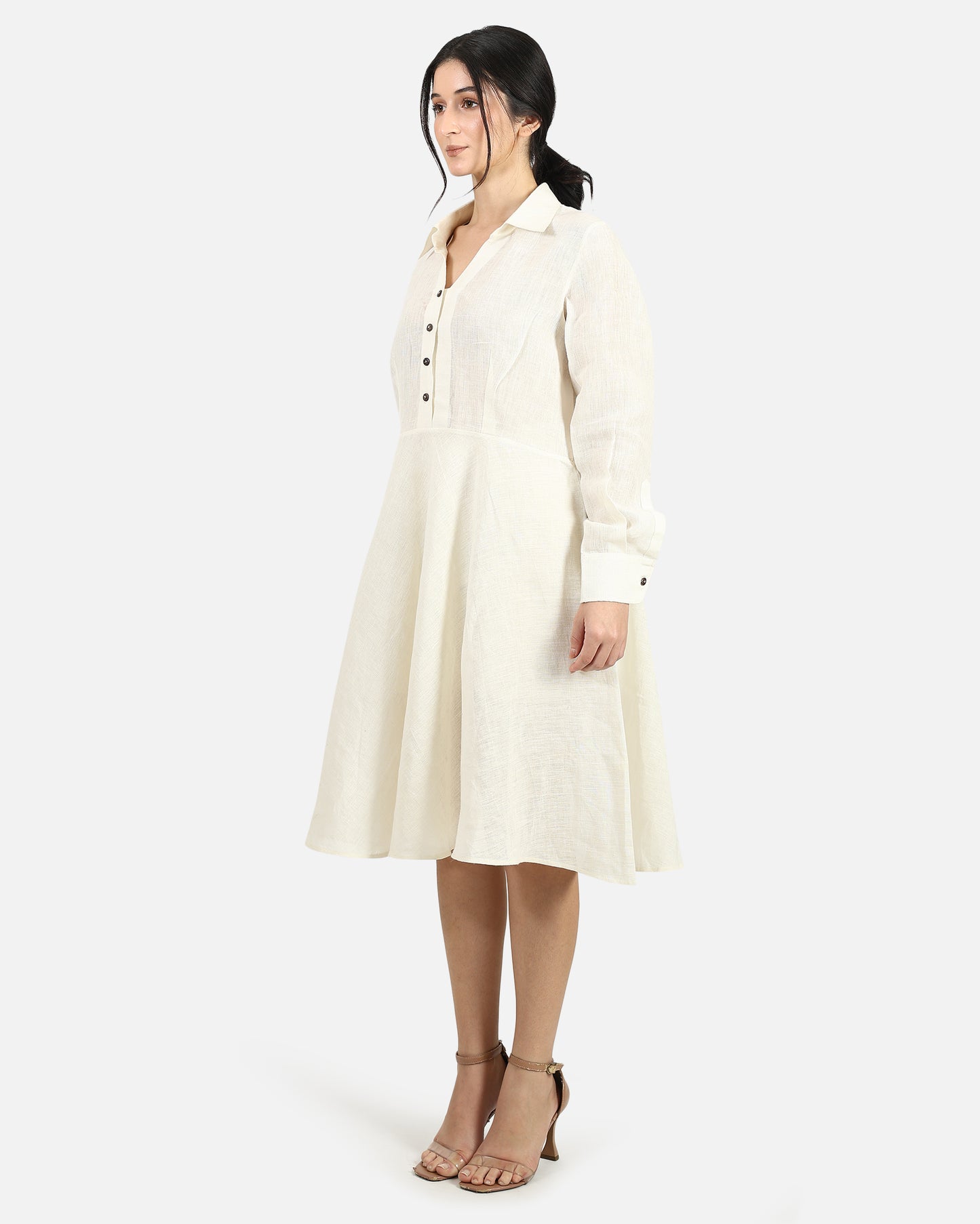 Flared Linen Dress