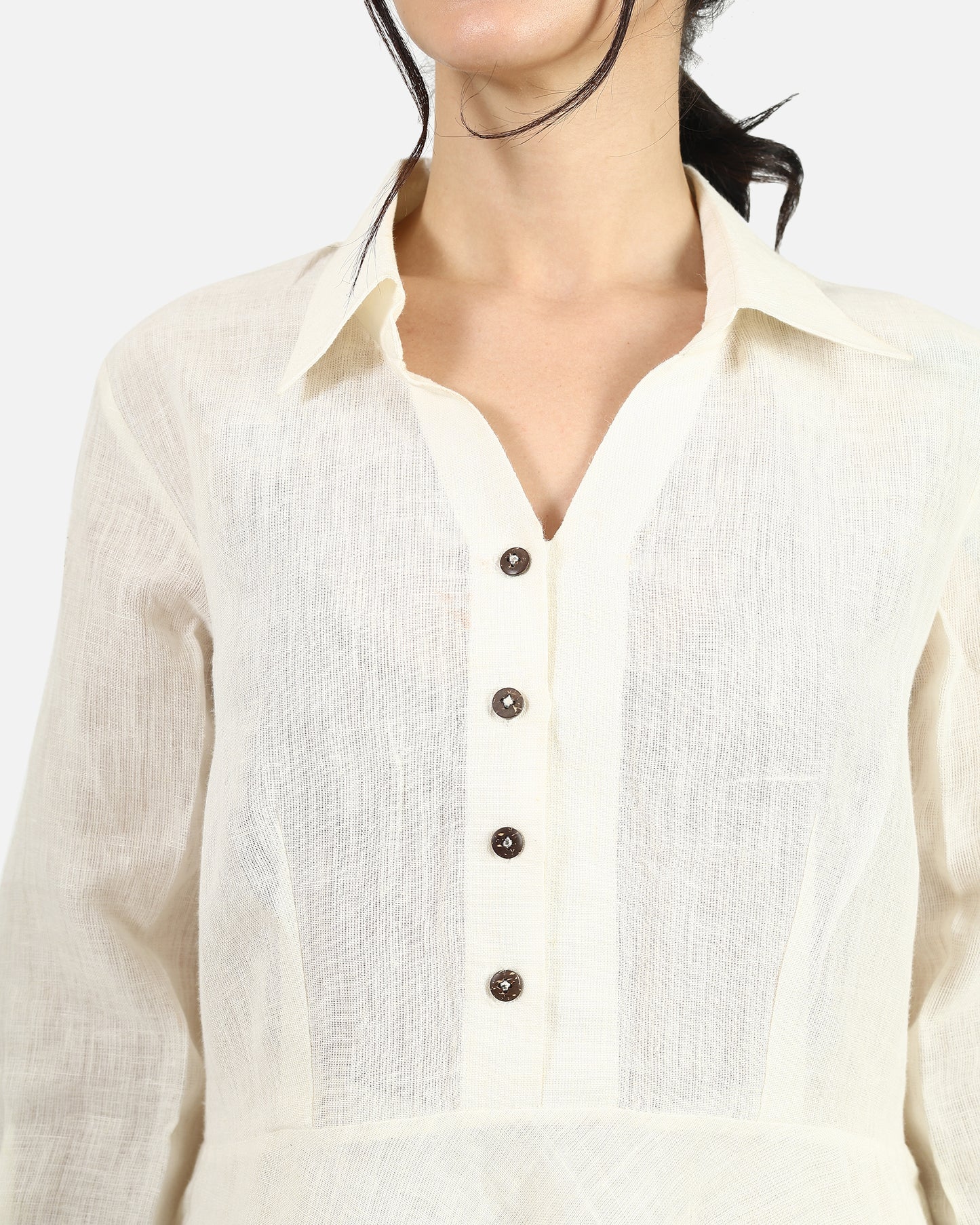 Flared Linen Dress