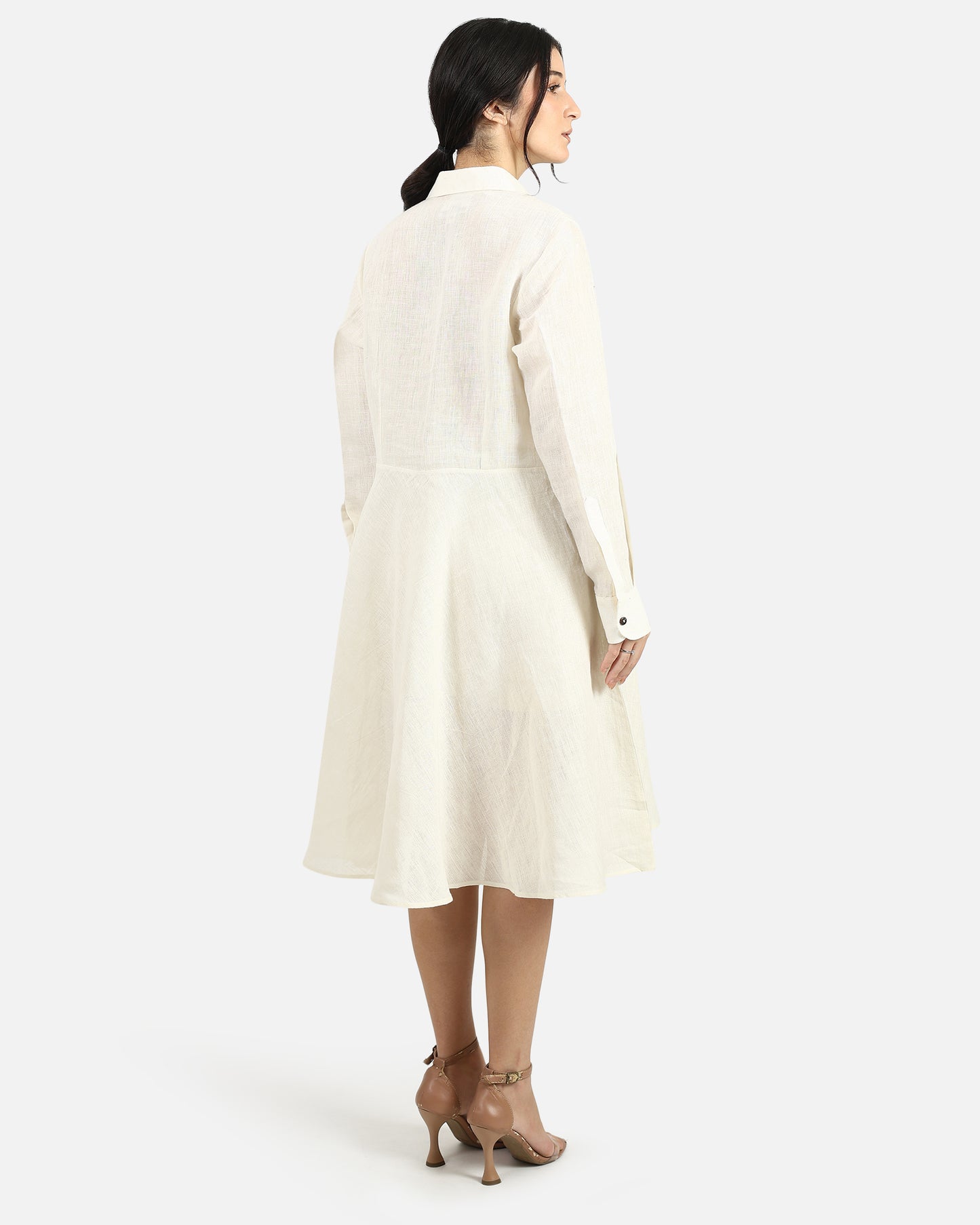 Flared Linen Dress