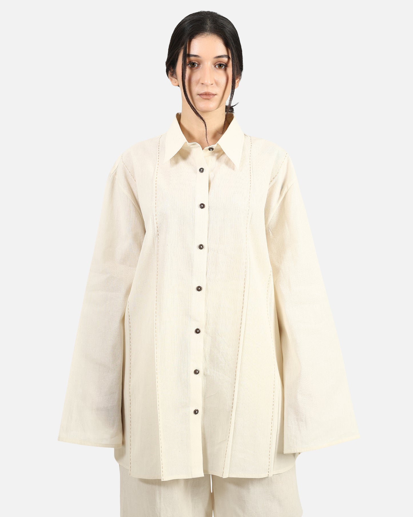 Oversized Pintucked Tunic