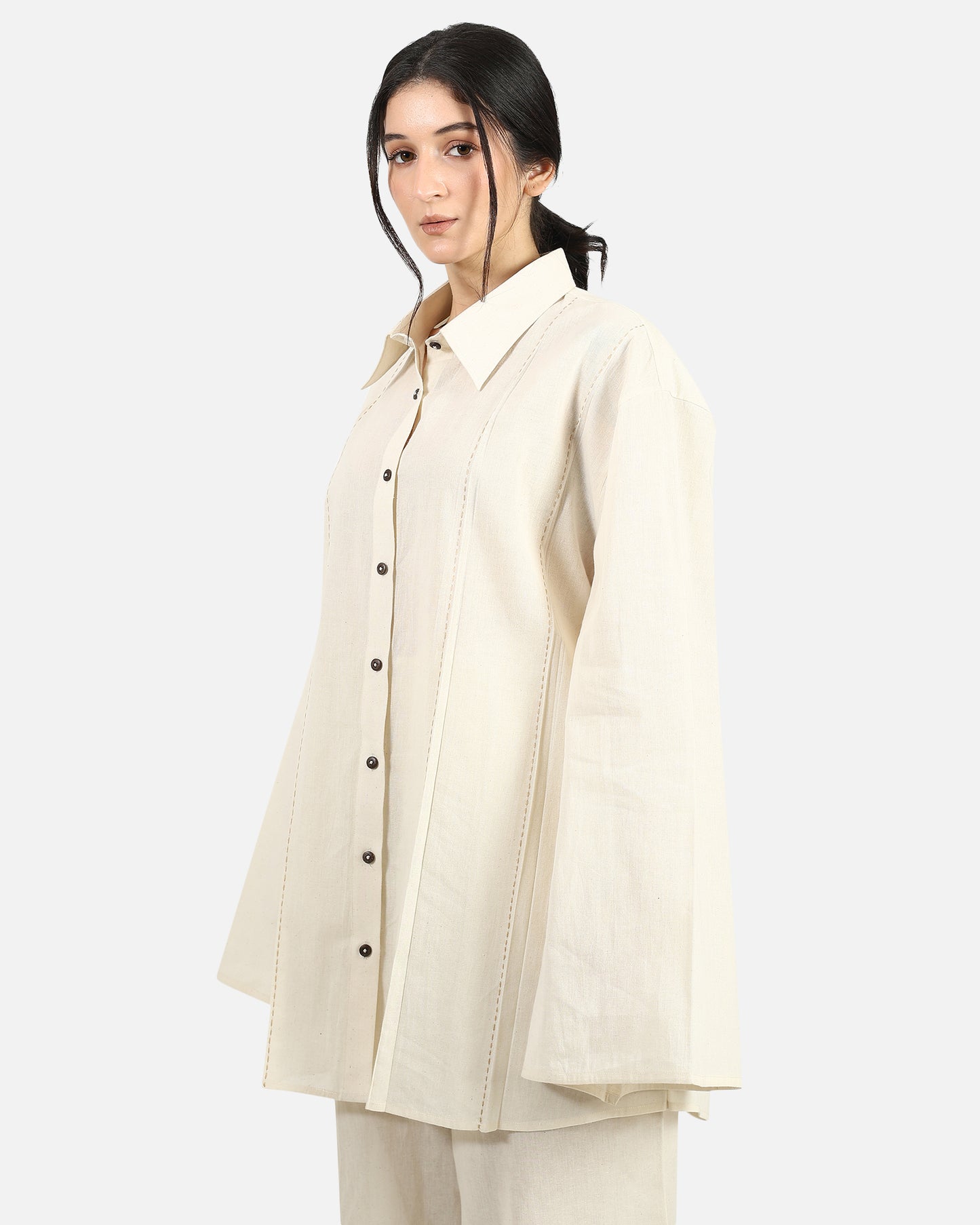 Oversized Pintucked Tunic