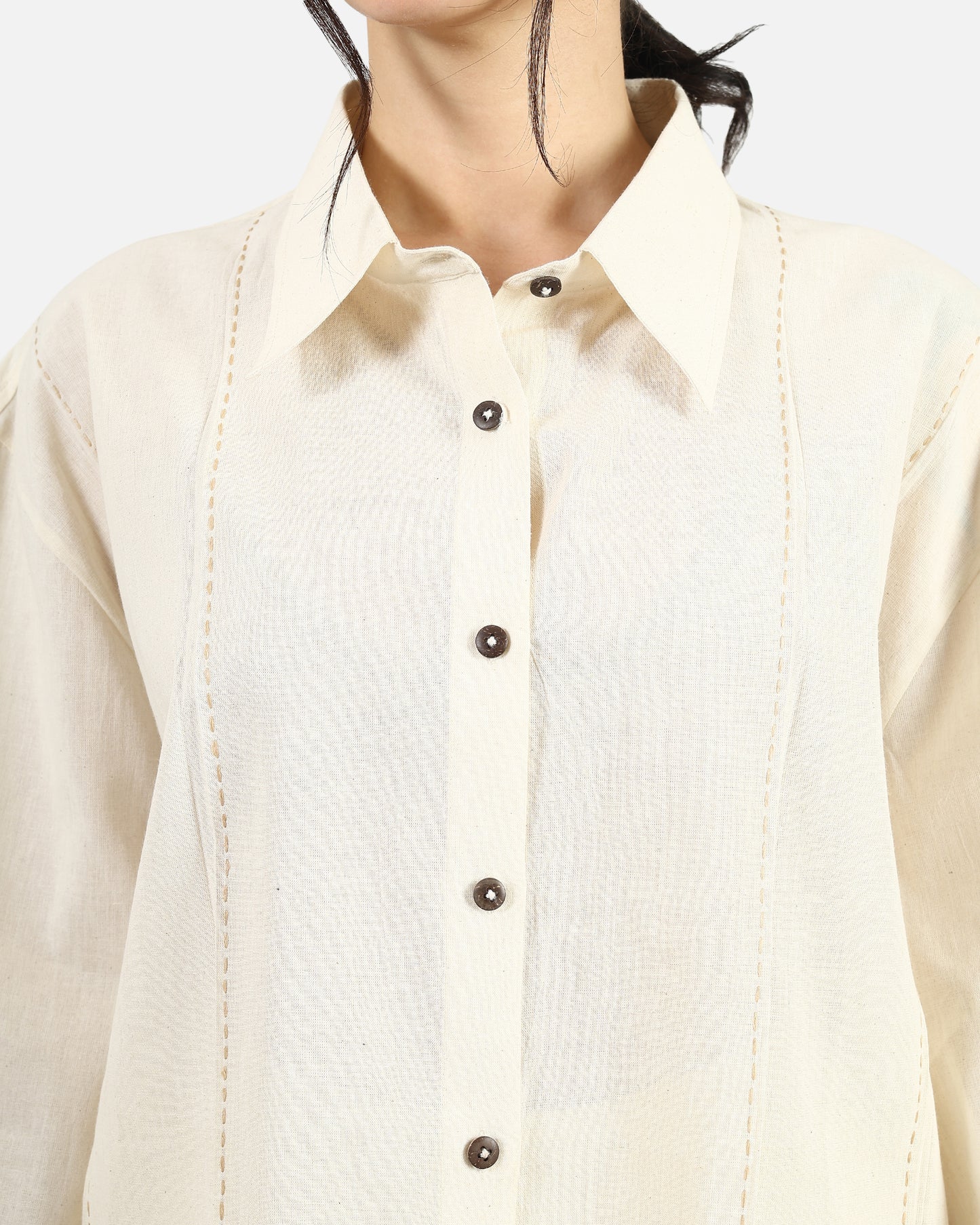 Oversized Pintucked Tunic