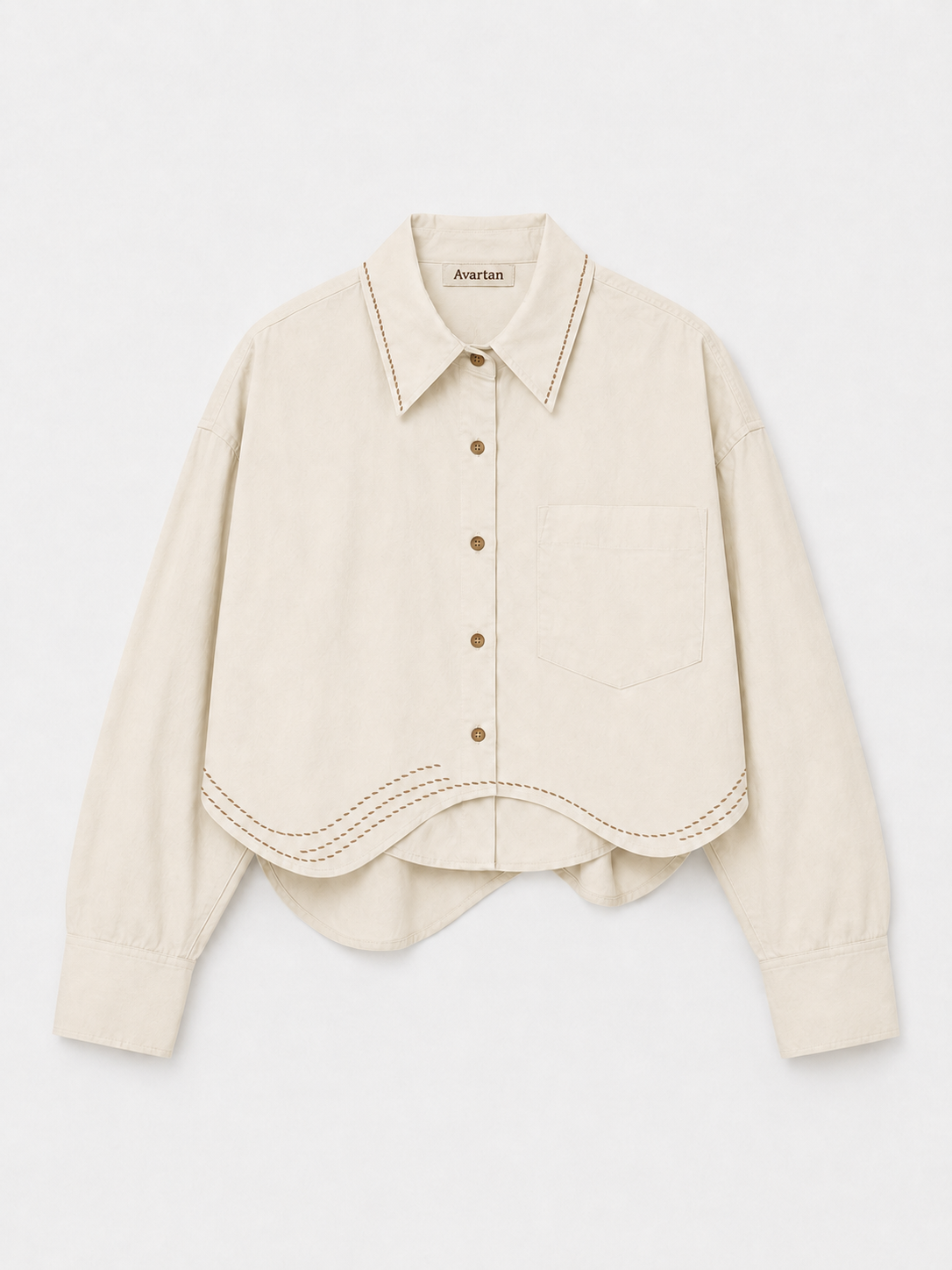 Ivory drift Crop Shirt