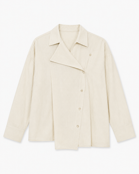 Ivory Origami Wrap Shirt
