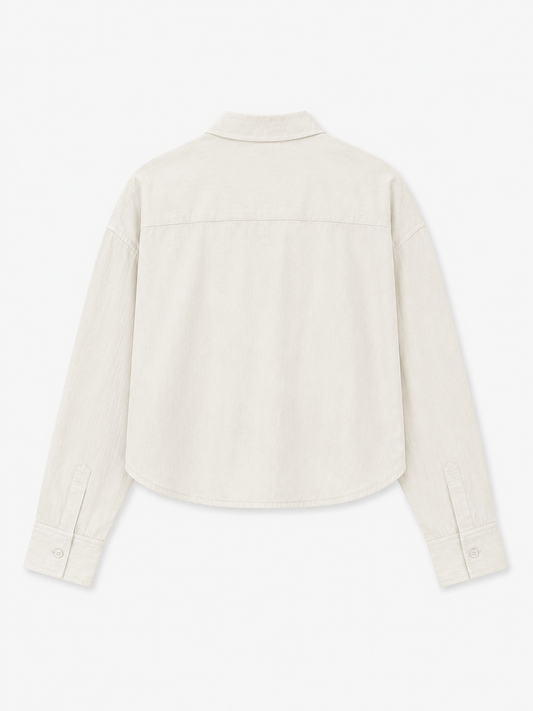 Ivory Wrap Crop Shirt