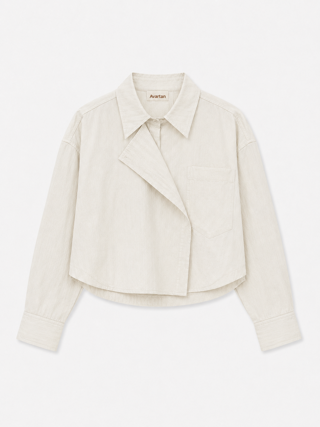 Ivory Wrap Crop Shirt
