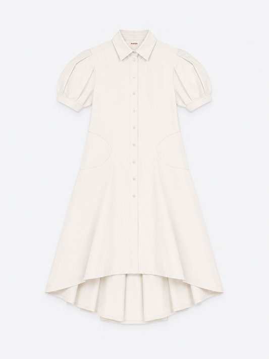 Pleated Arc Shirt Dress