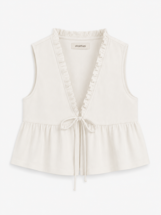 Ruffle Tie Vest