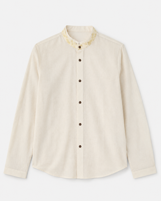 Botanical Impression Collar Shirt