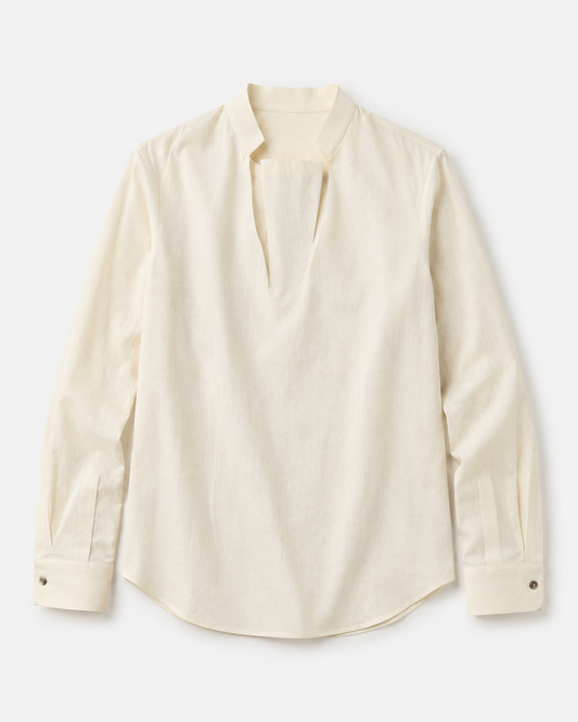 Ecru Collar Cowl Shirt