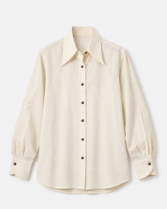 Long Collar Cotton Shirt