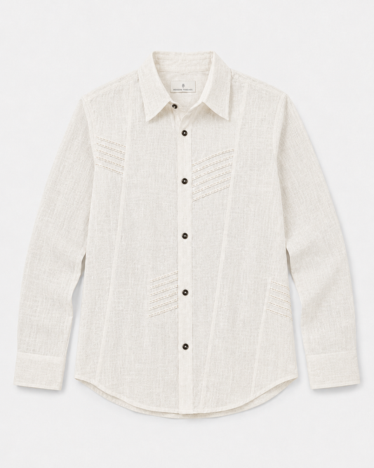 Pale Grid Linen Shirt