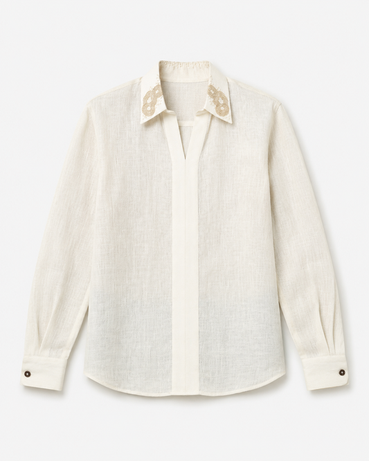 Solid Placket Linen Shirt