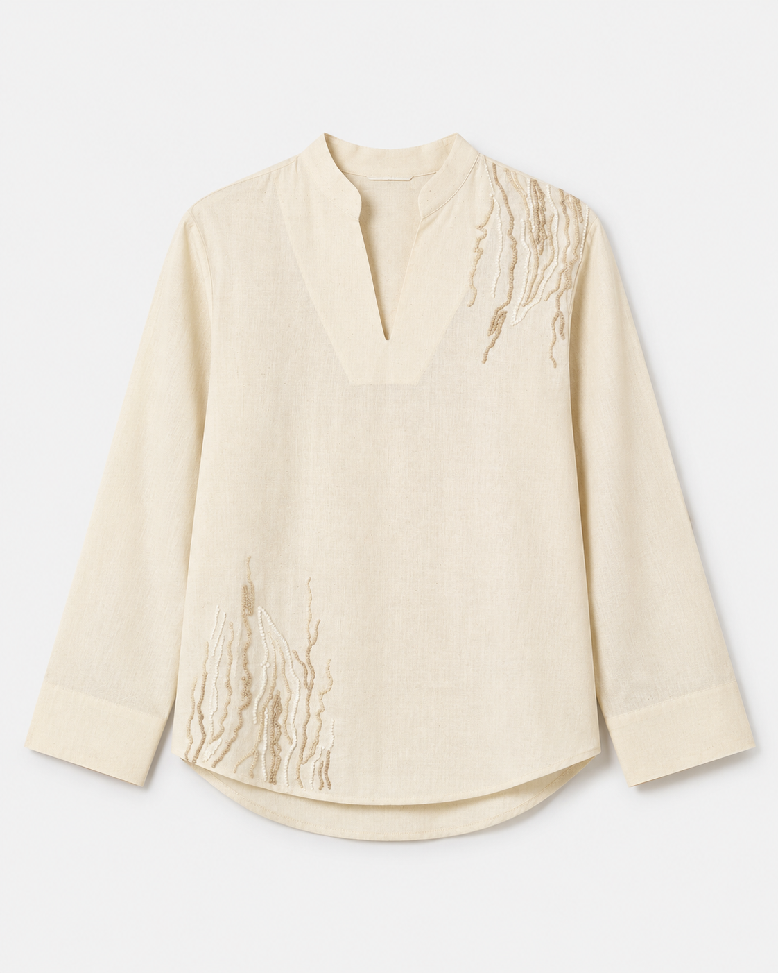 Tidal Contour Cotton Pullover Shirt