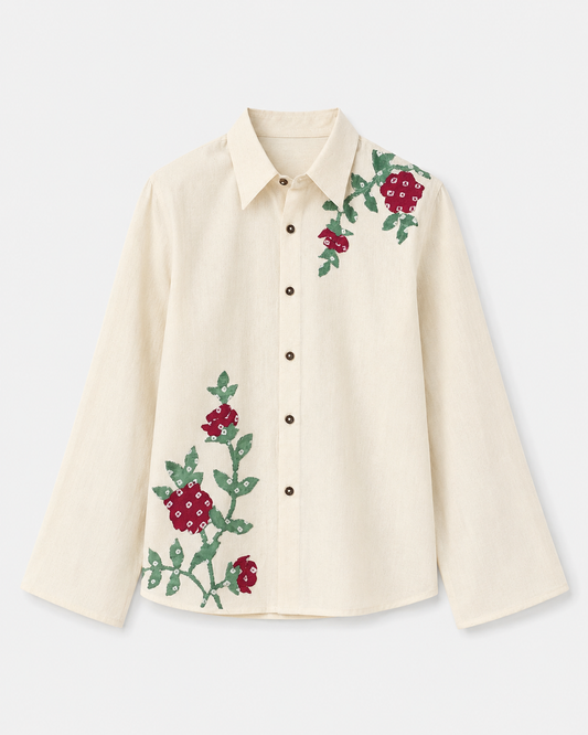 Wildflower Vine Cotton Shirt